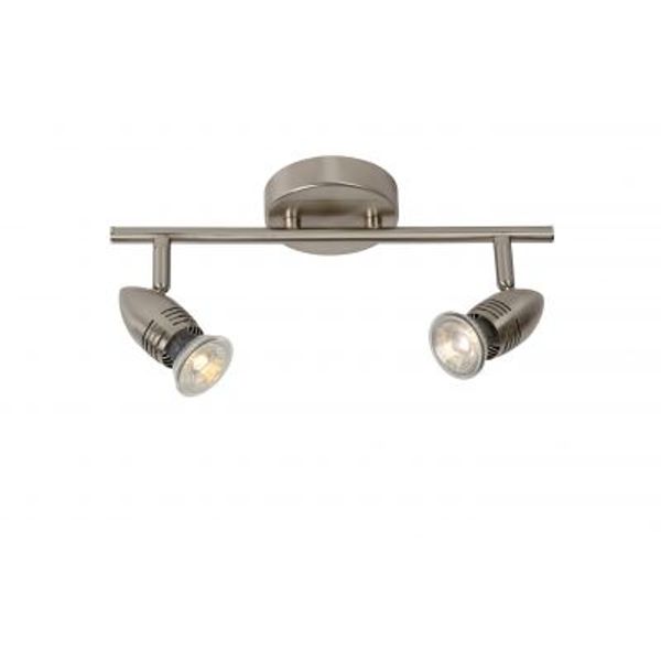 Lucide CARO-LED - Plafondspot - LED - GU10 - 2x5W 2700K - Mat chroom