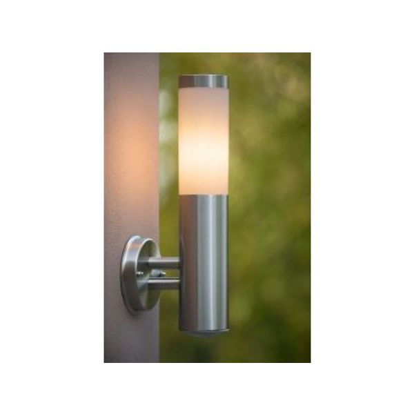 Lucide KIBO - Wandlamp Buiten - 1xE27 - IP44 - Mat chroom