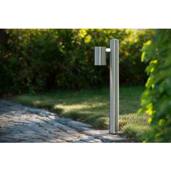 Lucide ARNE-LED - Sokkellamp Buiten - Ø 6,3 cm - LED - GU10 - 1x5W 2700K - IP44 - Mat chroom