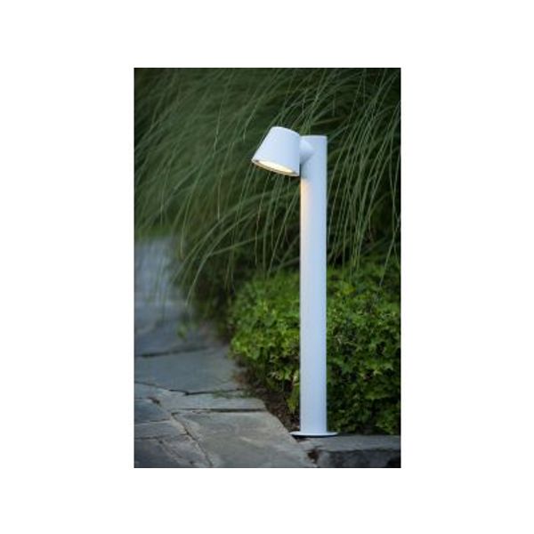 Lucide DINGO-LED - Sokkellamp Buiten - LED Dimb. - GU10 - 1x5W 3000K - IP44 - Wit