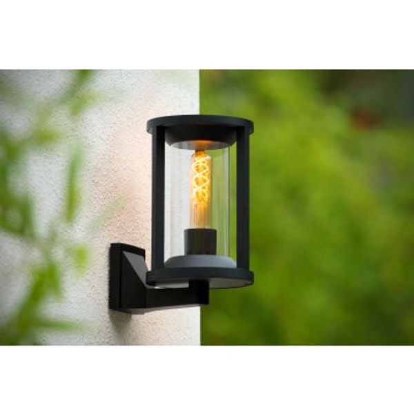 Lucide CADIX - Wandlamp Buiten - 1xE27 - IP65 - Zwart