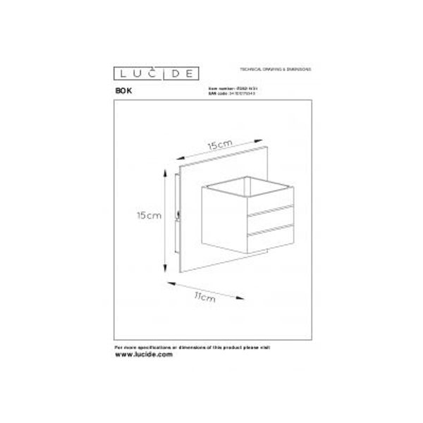 Lucide BOK - Wandlamp - 1xG9 - Wit