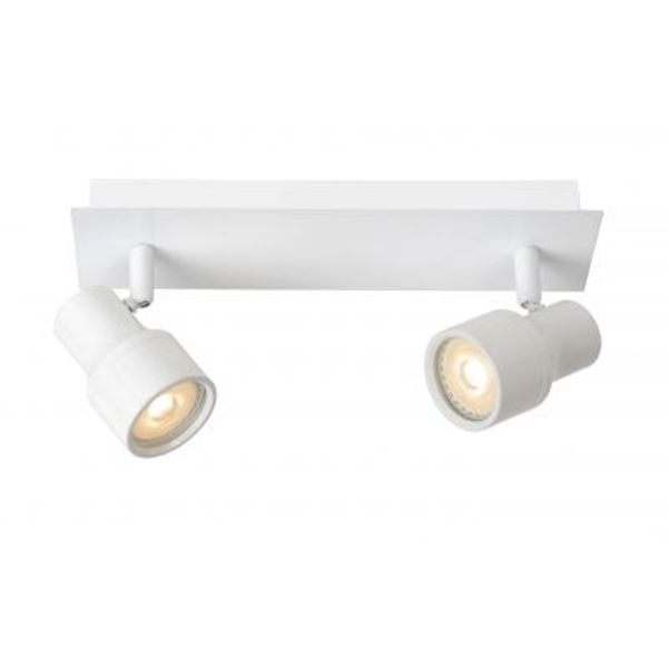 Lucide SIRENE-LED - Plafondspot Badkamer - Ø 10 cm - LED Dimb. - GU10 - 2x5W 3000K - IP44 - Wit