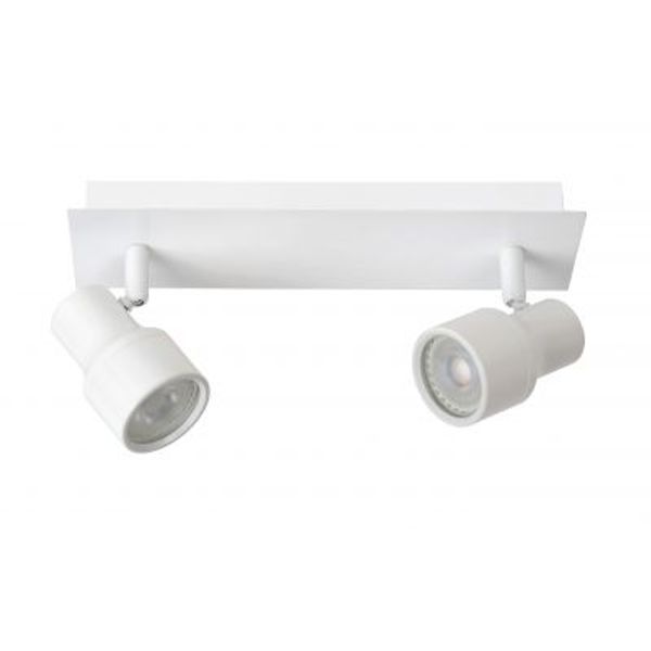 Lucide SIRENE-LED - Plafondspot Badkamer - Ø 10 cm - LED Dimb. - GU10 - 2x5W 3000K - IP44 - Wit