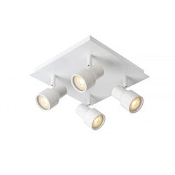 Lucide SIRENE-LED - Plafondspot Badkamer - Ø 10 cm - LED Dimb. - GU10 - 4x5W 3000K - IP44 - Wit