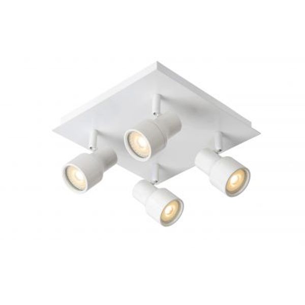 Lucide SIRENE-LED - Plafondspot Badkamer - Ø 10 cm - LED Dimb. - GU10 - 4x5W 3000K - IP44 - Wit