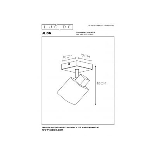 Lucide ALION - Plafondspot - 1xE14 - Zwart