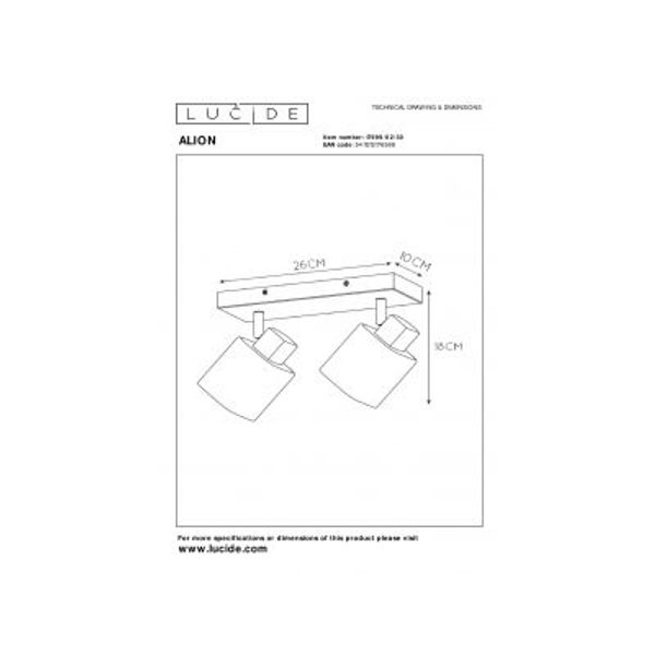 Lucide ALION - Plafondspot - 2xE14 - Zwart