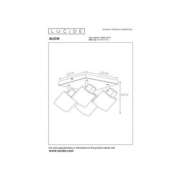 Lucide ALION - Plafondspot - 4xE14 - Zwart