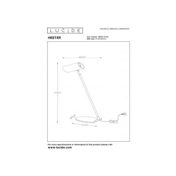 Lucide HESTER - Bureaulamp - 1xGU10 - Antraciet