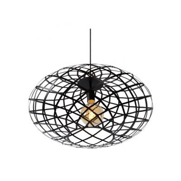 Lucide WOLFRAM - Hanglamp - Ø 65 cm - 1xE27 - Zwart