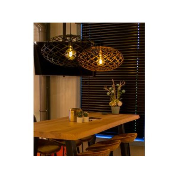 Lucide WOLFRAM - Hanglamp - Ø 65 cm - 1xE27 - Zwart