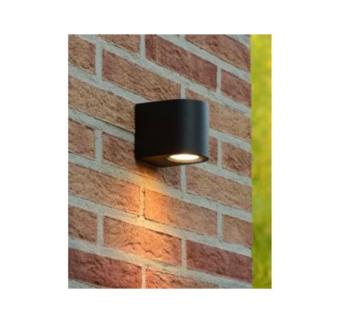 ZORA-LED - Wandspot Buiten - LED Dimb. - GU10 - 1x5W 3000K - IP44 - Zwart  Lucide