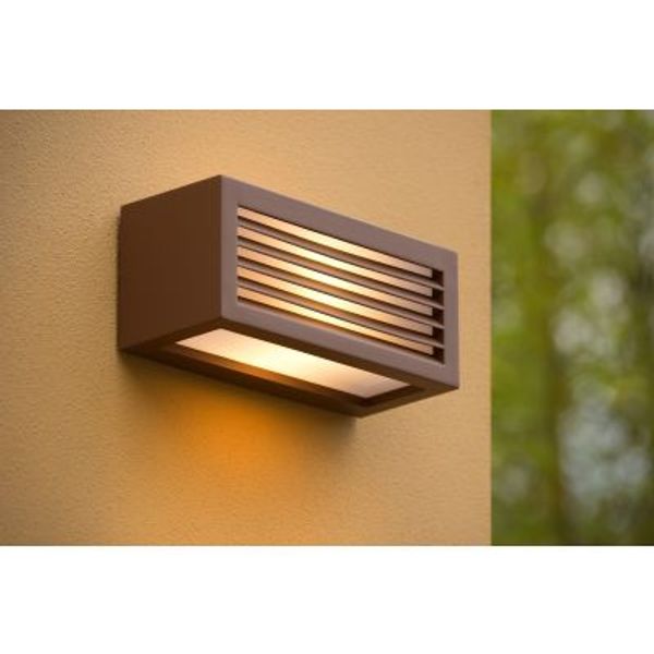 Lucide DIMO - Wandlamp Buiten - 1xE27 - IP54 - Roest bruin