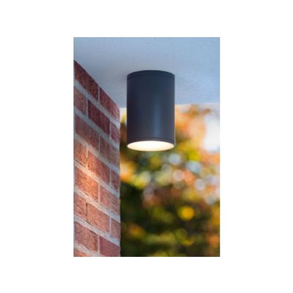 Lucide TUBIX - Plafondspot Buiten - Ø 10,8 cm - 1xE27 - IP54 - Antraciet