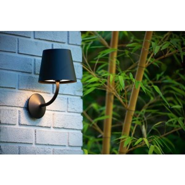 Lucide JUSTIN - Wandlamp Buiten - LED - 1x7W 3000K - IP65 - Zwart