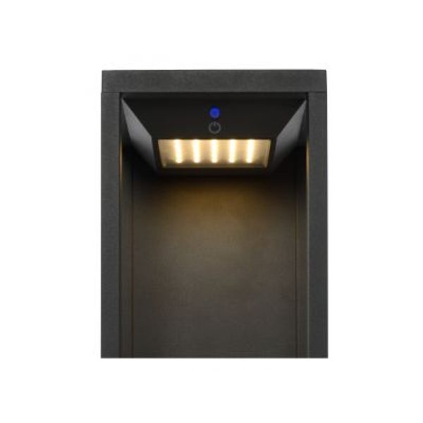 Lucide TENSO SOLAR - Wandlamp Buiten - LED - 1x2,2W 3000K - IP54 - Antraciet