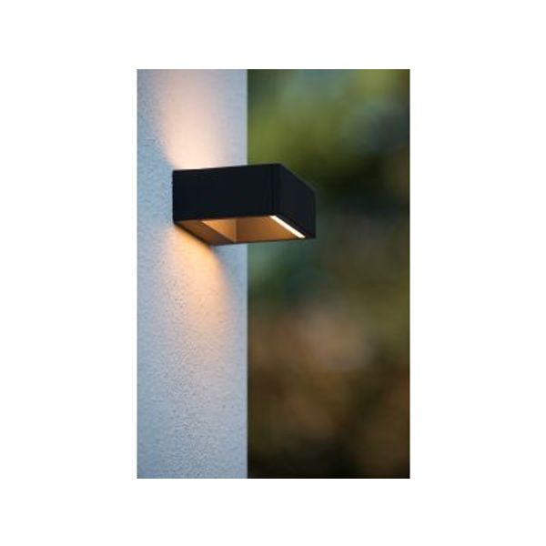 Lucide GOA - Wandlamp Buiten - LED - 1x6W 3000K - IP54 - Antraciet