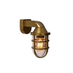 Lucide LEWIS - Wandlamp Buiten - 1xE27 - IP44 - Mat Goud / Messing