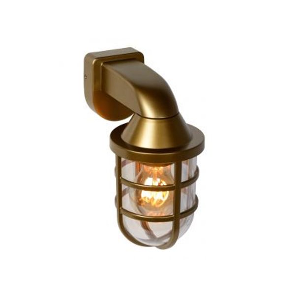 Lucide LEWIS - Wandlamp Buiten - 1xE27 - IP44 - Mat Goud / Messing