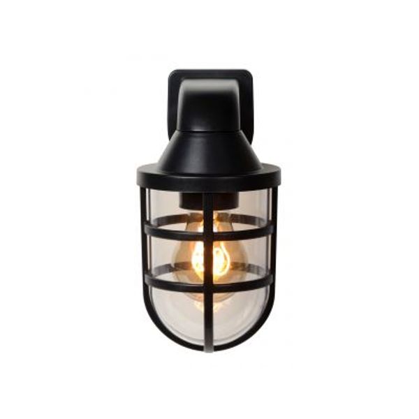 Lucide LEWIS - Wandlamp Buiten - 1xE27 - IP44 - Zwart