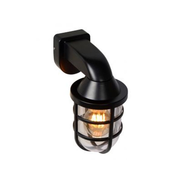 Lucide LEWIS - Wandlamp Buiten - 1xE27 - IP44 - Zwart