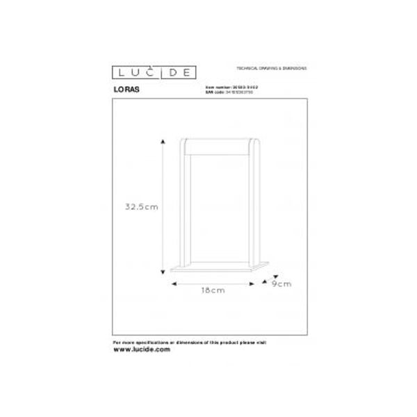 Lucide LORAS - Tafellamp - 1xG9 - Mat Goud / Messing