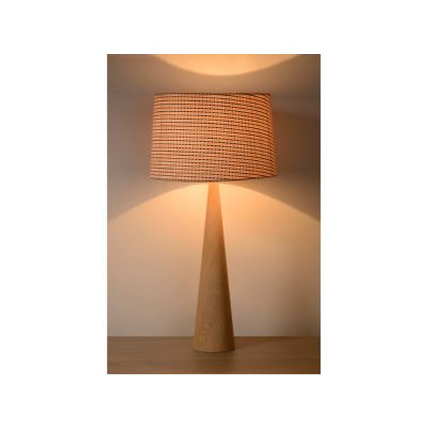 Lucide CONOS - Tafellamp - Ø 35 cm - 1xE27 - Licht hout