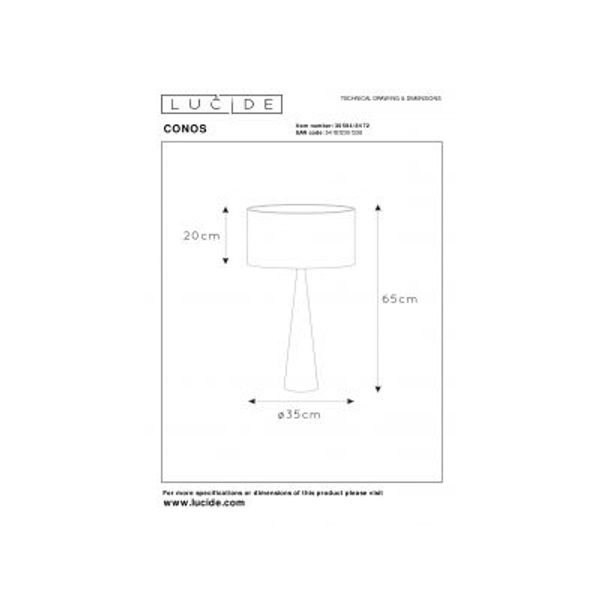 Lucide CONOS - Tafellamp - Ø 35 cm - 1xE27 - Licht hout