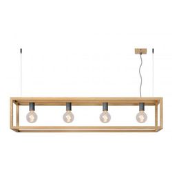 Lucide ORIS - Hanglamp - 4xE27 - Licht hout