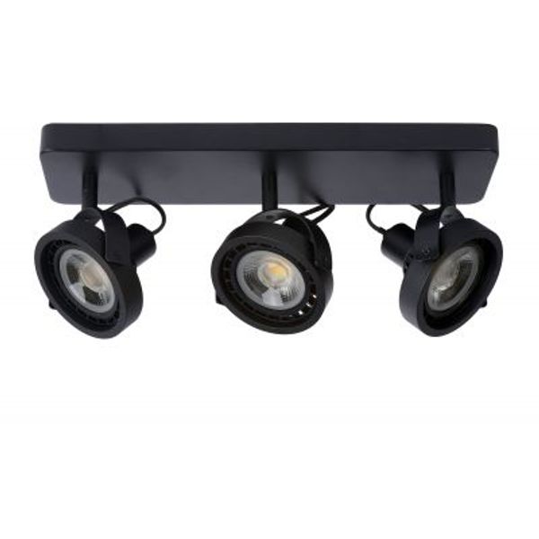 Lucide TALA LED - Plafondspot - LED Dim to warm - GU10 - 3x12W 2200K/3000K - Zwart