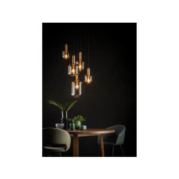 Lucide JOANET - Hanglamp - Ø 71 cm - 5xE27 - Fumé