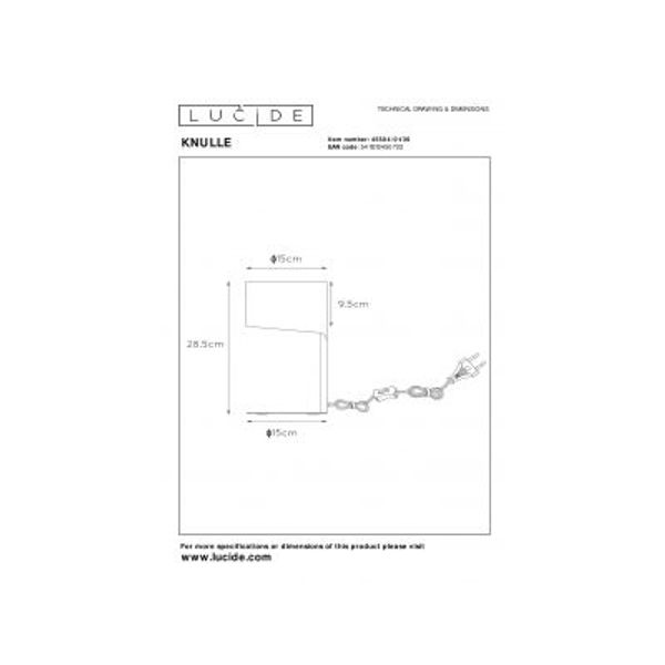 Lucide KNULLE - Tafellamp - Ø 15 cm - 1xE14 - Grijs