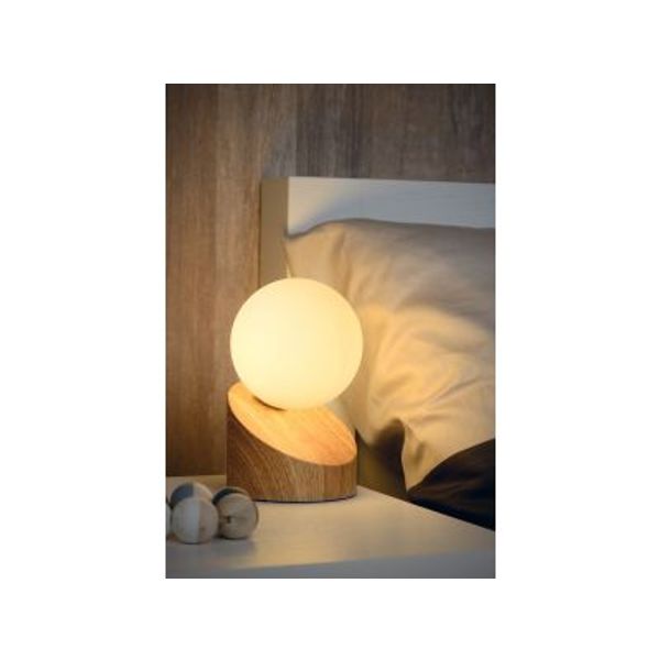 Lucide LEN - Tafellamp - Ø 10 cm - 1xG9 - Licht hout