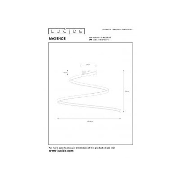 Lucide MAXENCE - Plafonnière - Ø 46 cm - LED Dimb. - 1x24W 3000K - 3 StepDim - Zwart