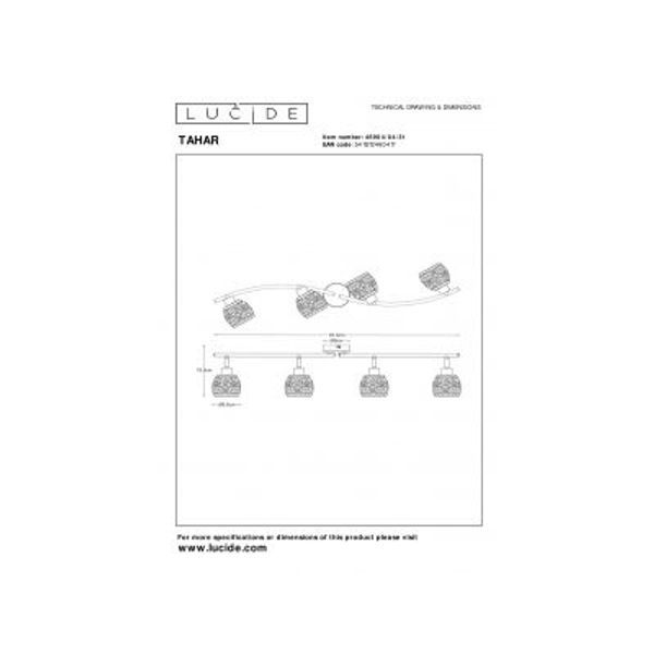 Lucide TAHAR - Plafondspot - Ø 9 cm - 4xG9 - Wit