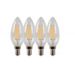 Lucide C35 - Filament lamp - Ø 3,5 cm - LED Dimb. - E14 - 4x4W 2700K - Transparant - Set van 4