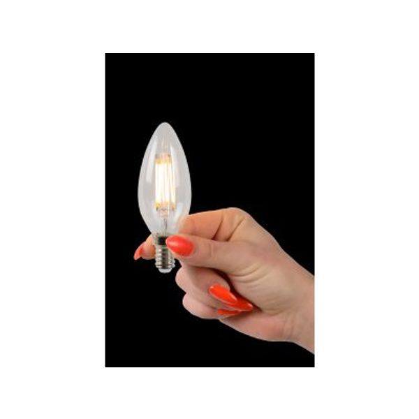 Lucide C35 - Filament lamp - Ø 3,5 cm - LED Dimb. - E14 - 4x4W 2700K - Transparant - Set van 4