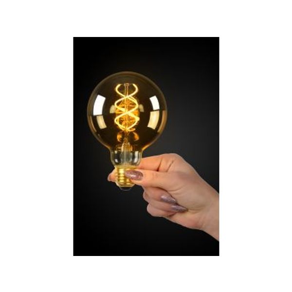 Lucide G95 TWILIGHT SENSOR - Filament lamp Buiten - Ø 9,5 cm - LED - E27 - 1x4W 2200K - Amber