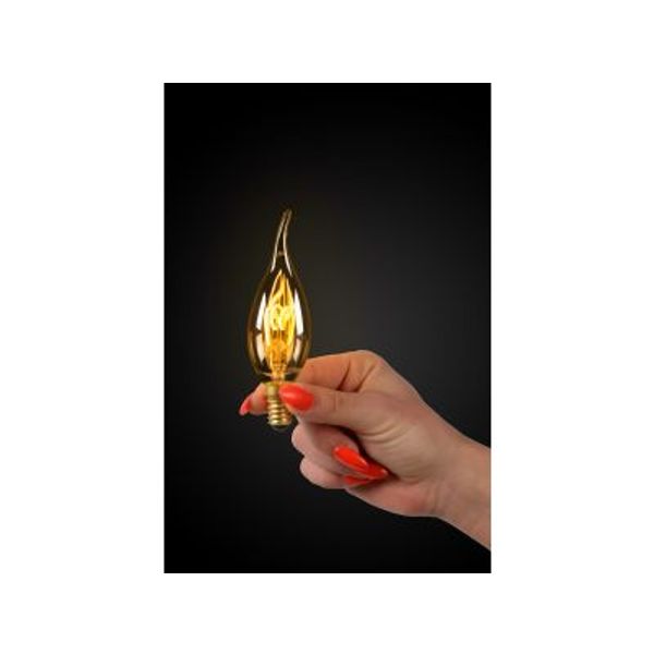 Lucide CT35 - Filament lamp - Ø 3,5 cm - LED Dimb. - E14 - 1x3W 2200K - Amber