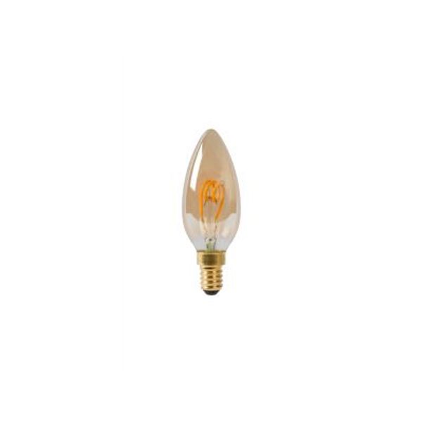 Lucide C35 - Filament lamp - Ø 3,5 cm - LED Dimb. - E14 - 1x3W 2200K - Amber