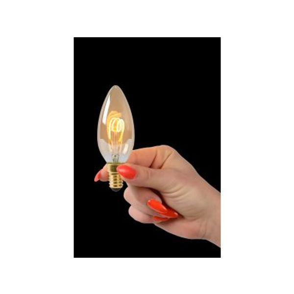 Lucide C35 - Filament lamp - Ø 3,5 cm - LED Dimb. - E14 - 1x3W 2200K - Amber