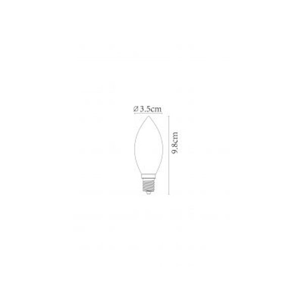 Lucide C35 - Filament lamp - Ø 3,5 cm - LED Dimb. - E14 - 1x3W 2200K - Amber