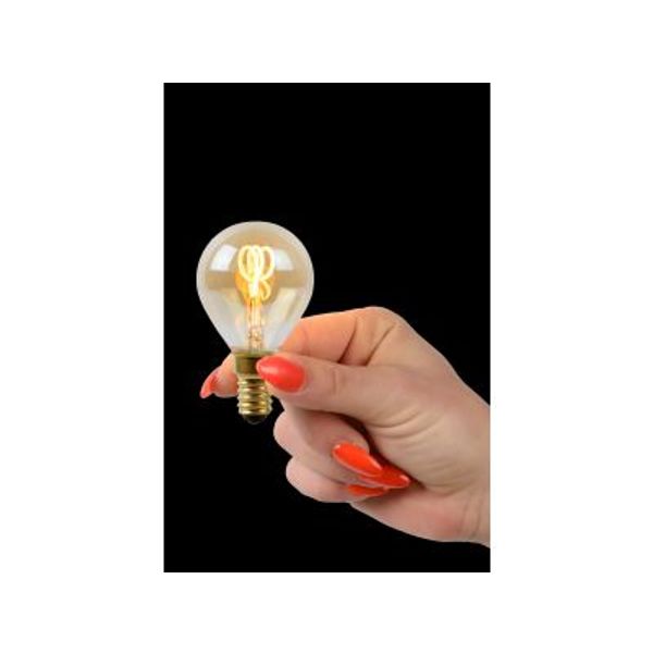 Lucide P45 - Filament lamp - Ø 4,5 cm - LED Dimb. - E14 - 1x3W 2200K - Amber