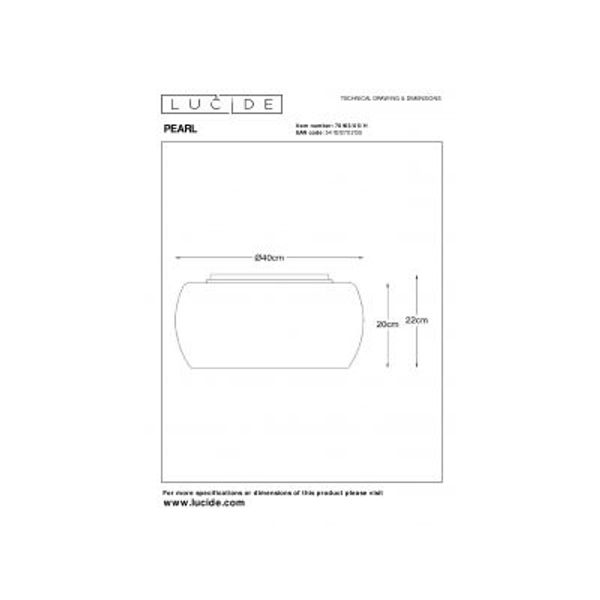 Lucide PEARL - Plafonnière - Ø 40 cm - 5xG9 - Chroom