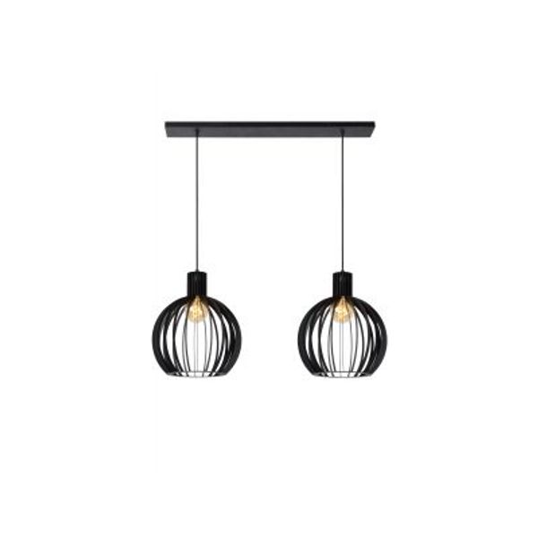 Lucide MIKAELA - Hanglamp - Ø 35 cm - 2xE27 - Zwart