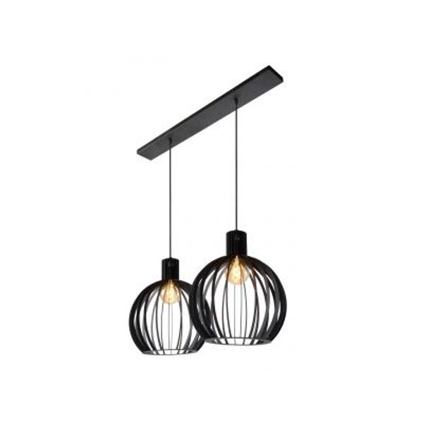 Lucide MIKAELA - Hanglamp - Ø 35 cm - 2xE27 - Zwart