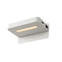 Lucide ATKIN - Bedlamp - LED - 1x5W 2700K - Met USB oplaadpunt - Wit