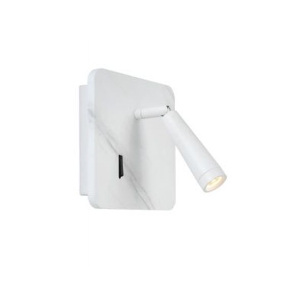 Lucide OREGON - Bedlamp - LED - 1x3W 3000K - Met USB oplaadpunt - Wit