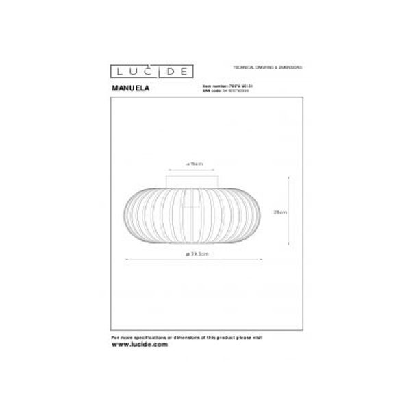 Lucide MANUELA - Plafonnière - Ø 40 cm - 1xE27 - Wit